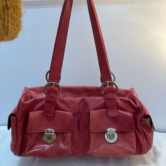 Pink leather handbag - Picture 4 of 4